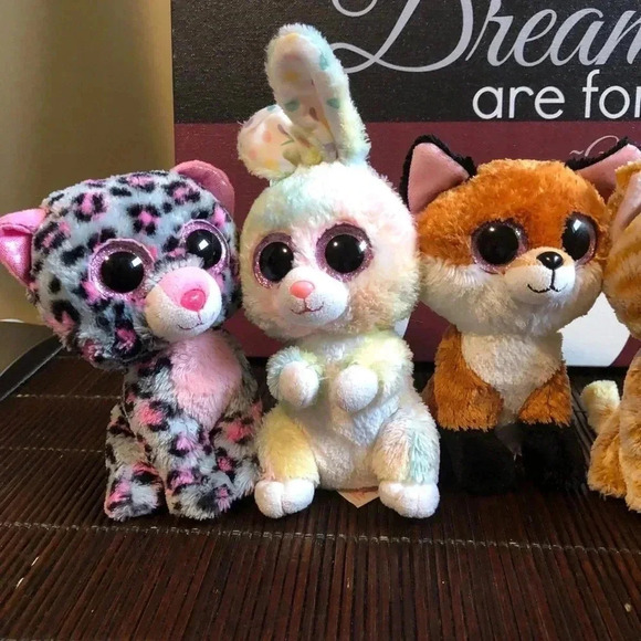 Ty Beanie Babies  Leopard Bunny Lion Kitty Fox - Picture 2 of 10